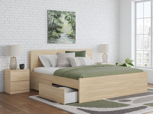 Ashley Express - Onita King Panel Platform Bed with 1 Side Storage