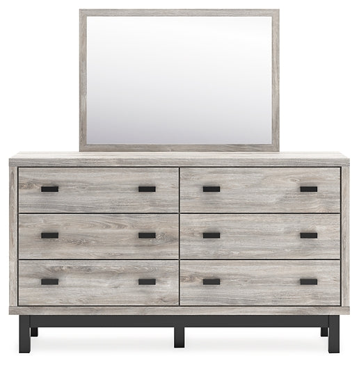 Vessalli Queen Panel Bed with Mirrored Dresser and Chest