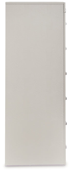 Zyniden Full Upholstered Panel Headboard with Mirrored Dresser and Chest