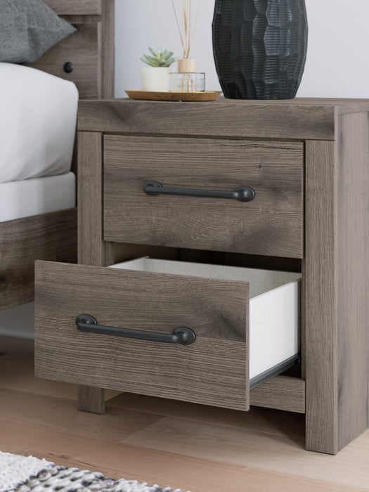 Graystorm Twin Panel Storage Bed with Mirrored Dresser and Nightstand