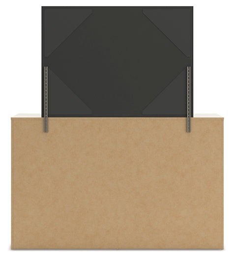 Lawroy Twin Panel Bed with Storage with Mirrored Dresser and Chest