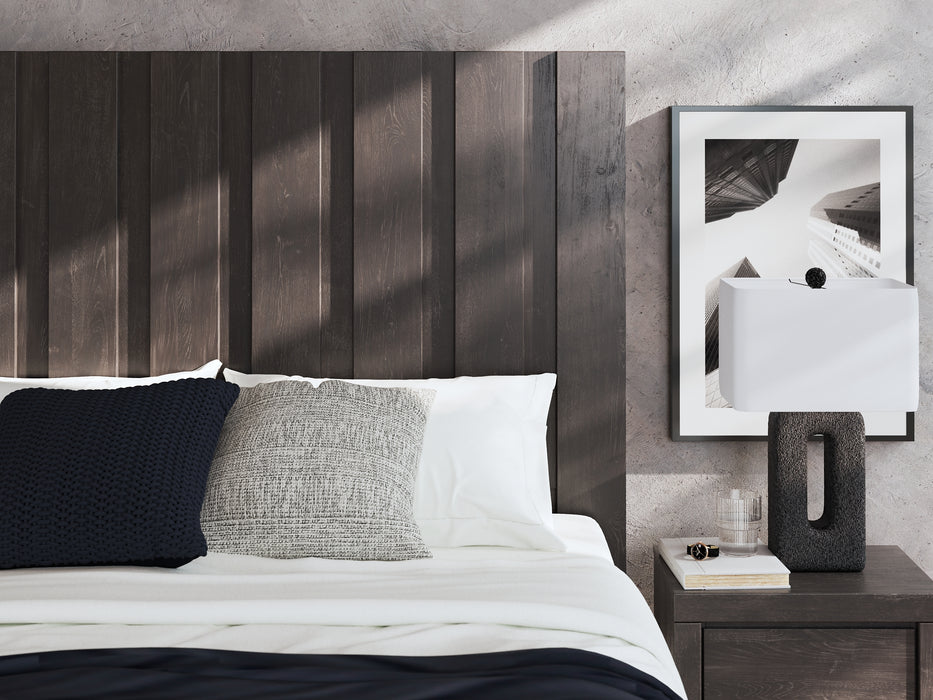 King Panel Storage Bed with Mirrored Dresser, Chest and Nightstand