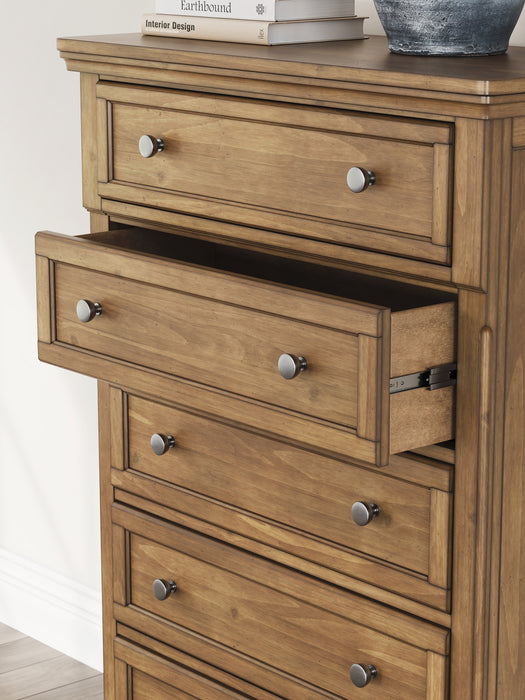 Feddinger King Panel Bed with Mirrored Dresser and Chest