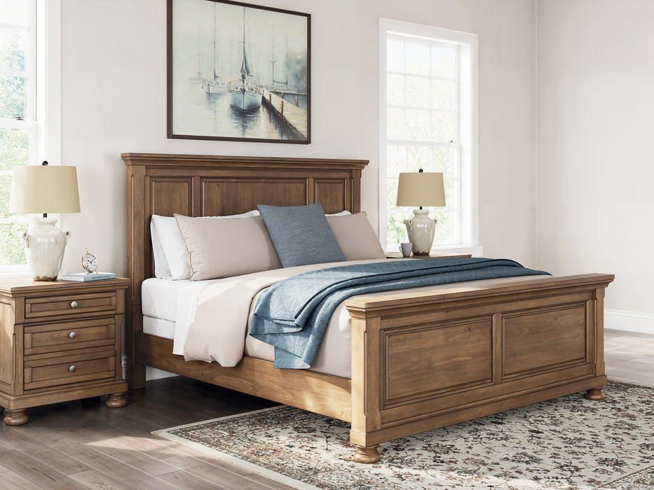 Feddinger King Panel Bed with Mirrored Dresser, Chest and Nightstand