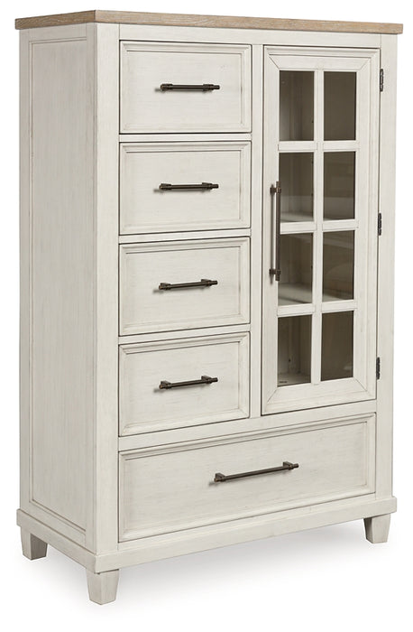 Shaybrock California King Panel Bed with Mirrored Dresser and Chest