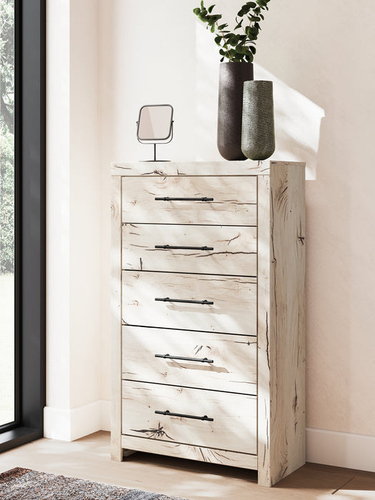 Lawroy Full Panel Headboard with Mirrored Dresser and Chest