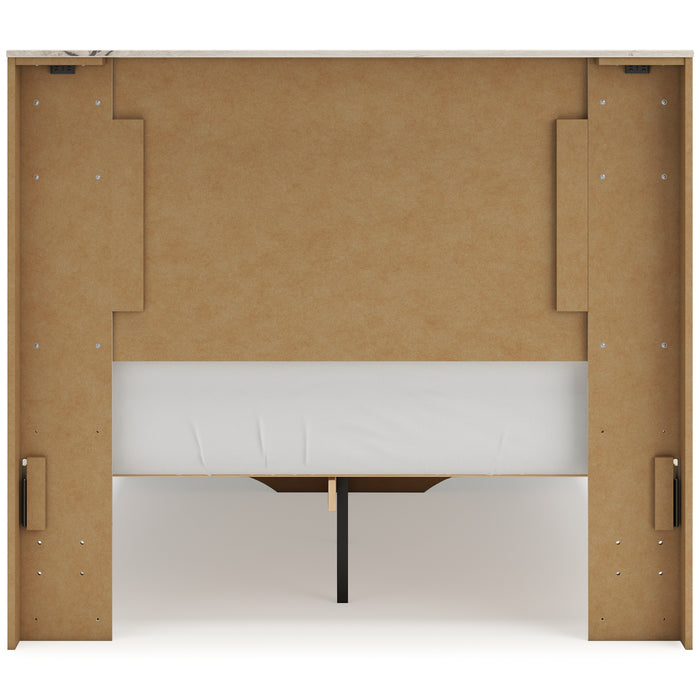 Lawroy Full Panel Headboard with Mirrored Dresser, Chest and Nightstand