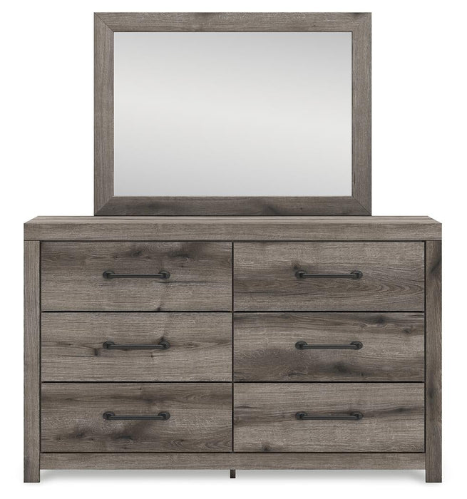 Graystorm Queen Panel Bed, Dresser, Mirror, Chest and Nightstand