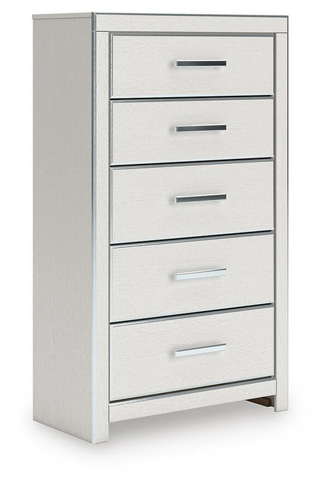 Zuraleus King Upholstered Panel Platform Storage Bed, Dresser, Mirror, Chest and Nightstand