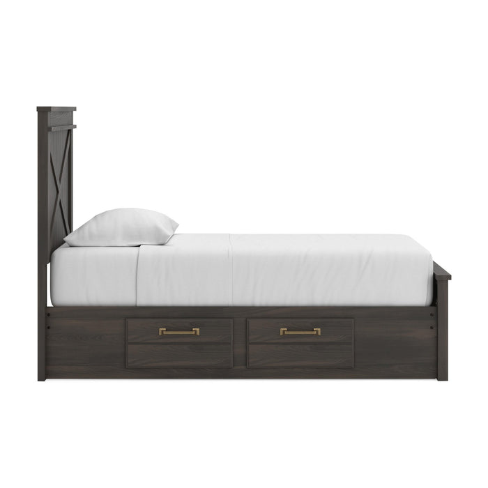 Ashley Express - Vonitta Bay Twin Panel Bed with 2 Sided Storage